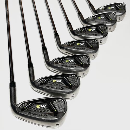 Taylormade M2 Iron Set 4-9, PW Right Handed Stiff Flex Steel Shafts