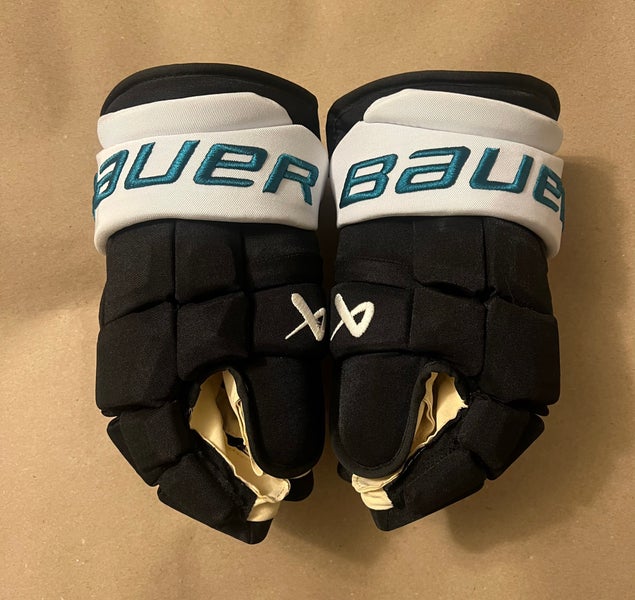 San Jose Sharks Black Cali Fin Bauer Mach Gloves 14” WENNBERG NWOT