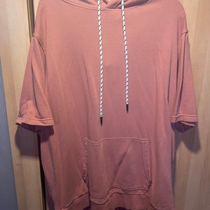 No Boundaries Casual Short Sleeved Peach Hoodie with Front Pocket
 (Used)