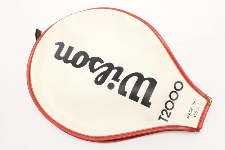 VINTAGE WILSON "T2000" SINGLE ZIPPERED TENNIS RACQUET COVER WITHOUT STRAP