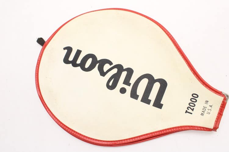 VINTAGE WILSON "T2000" SINGLE ZIPPERED TENNIS RACQUET COVER WITHOUT STRAP