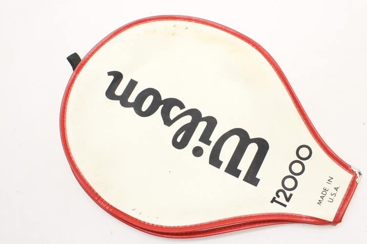 VINTAGE WILSON "T2000" SINGLE ZIPPERED TENNIS RACQUET COVER WITHOUT STRAP