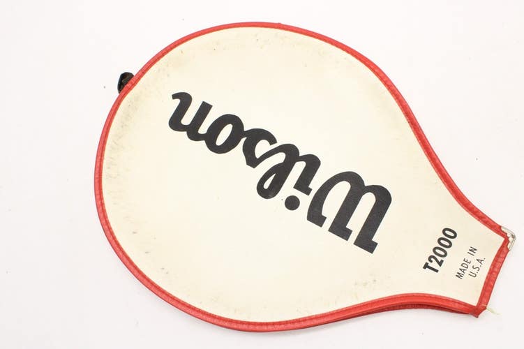 VINTAGE WILSON "T2000" SINGLE ZIPPERED TENNIS RACQUET COVER WITHOUT STRAP