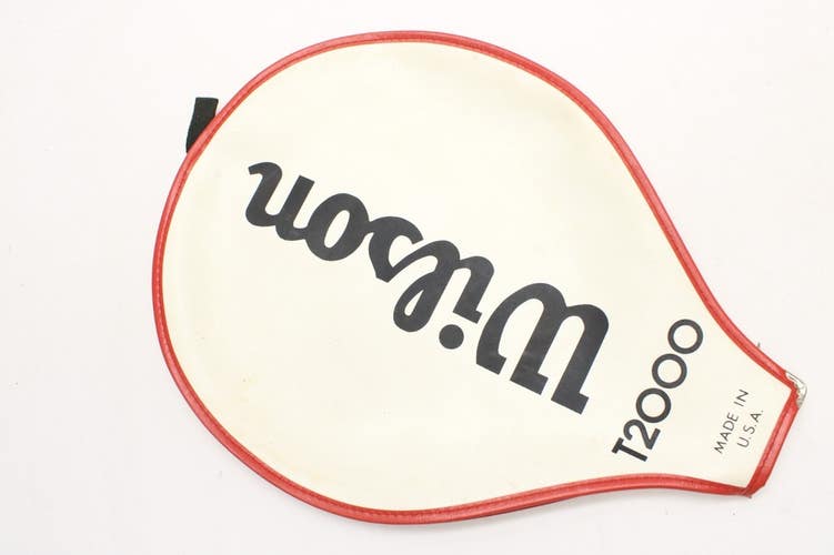 VINTAGE WILSON "T2000" SINGLE ZIPPERED TENNIS RACQUET COVER WITHOUT STRAP