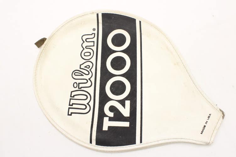 VINTAGE WILSON "T2000" SINGLE ZIPPERED TENNIS RACQUET COVER WITHOUT STRAP