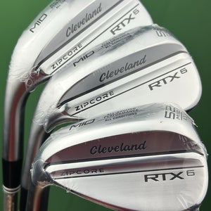 Cleveland RTX6 Zipcore Wedge Set LEFT Hand 52-10*, 56-10*, 60-10* Steel LH NEW!