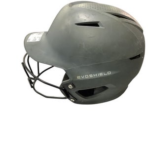 Used Evoshield GREY HELMET WITH MASK Batting Helmet w/Mask Grey One Size 11347-S000257199