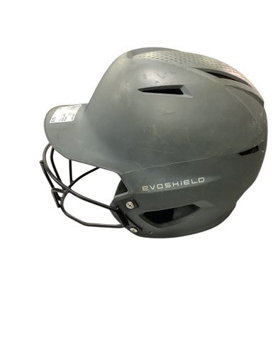 Used Evoshield GREY HELMET WITH MASK Batting Helmet w/Mask Grey One Size 11347-S000257199