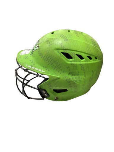Used BoomBah BATTING HELMET W/ MASK Batting Helmet w/Mask Neon Green MD 11347-S000257194