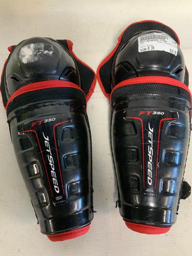 Used CCM JETSPEED FT350 Youth Shin Guards Black 9" 11823-S000034856