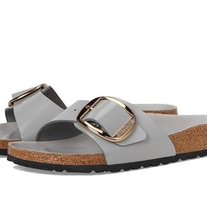 Birkenstock Madrid Sandal Women's US 7/7.5 Gray Leather Round Toe Slip-On TZP1