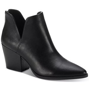 Sun + Stone Elizaa Notched Women's US 9.5 Black Pointed Toe Dress Bootie TZP12