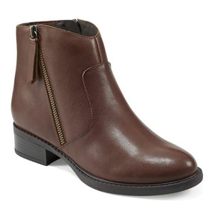 Easy Spirit Lacy Boots Women's US 7 Dark Brown Leather Round Toe Block Heel TZP7