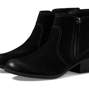 Clarks Charlten Ave 26174174 Boots Womens US 9.5 Black Round Toe Block Heel TZP8