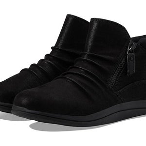 Clarks Breeze Range 26174673 Women's US 7.5 Black Ruched Ankle Bootie TZP15