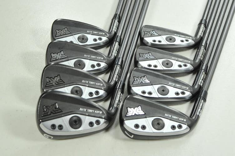 LEFT PXG Gen6 0311 P Xtreme Dark Black Label Elite 4-PW,GW Iron Set Stiff 203917