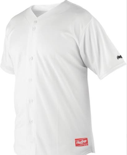 Rawlings Youth Medium White Baseball Jersey (New)