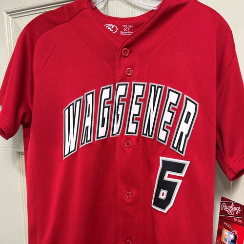 Rawlings Youth XL Red Waggener High School (Louisville, KY) Baseball Jersey (New)