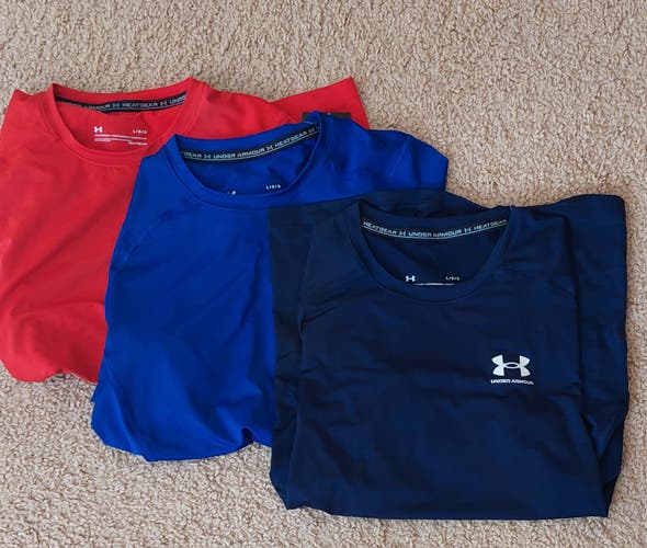 Mens Large Under Armour Heat Gear Comp Shirts