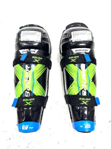 Used Bauer X Junior Shin Guards Black 10" 11860-S000299164