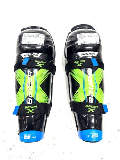 Used Bauer X Junior Shin Guards Black 10" 11860-S000299164
