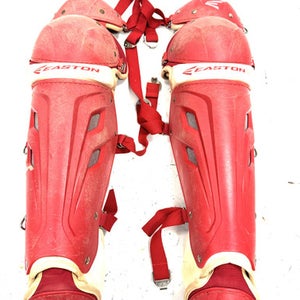 Used Easton MAKO Catchers Leg Guards Red Adult 11860-S000299169