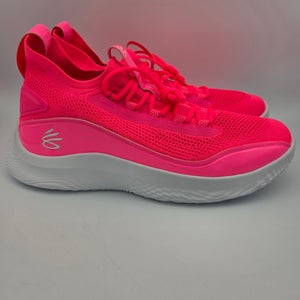 NEW Under Armour Curry 8 ‘Team Pink’ White Basketball Shoes 3024785-606 Size 15
