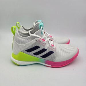 Adidas Women’s Crazyflight Mid Volleyball Shoes White Pink NEW HP3337 Size 7.5
