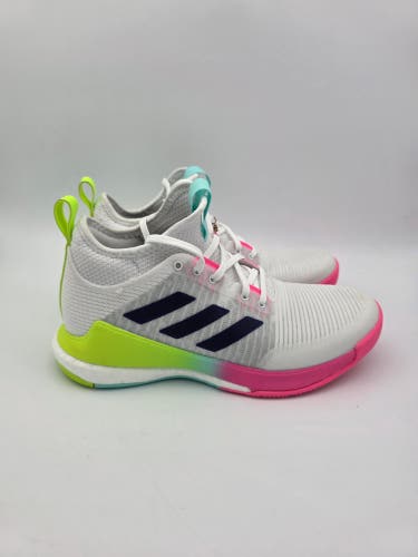 Adidas Women’s Crazyflight Mid Volleyball Shoes White Pink NEW HP3337 Size 7.5