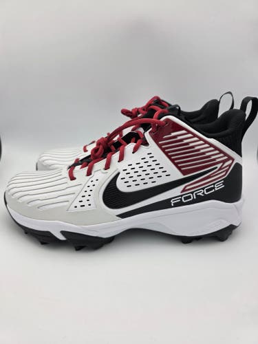 Nike Force Savage Pro 3 Shark Men's Size 14 White Red Football Cleats FJ8163-102