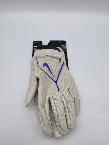 Nike Superbad 6.0 Padded Football Gloves Men Size 3XL DX4520-013 Almond / Blue