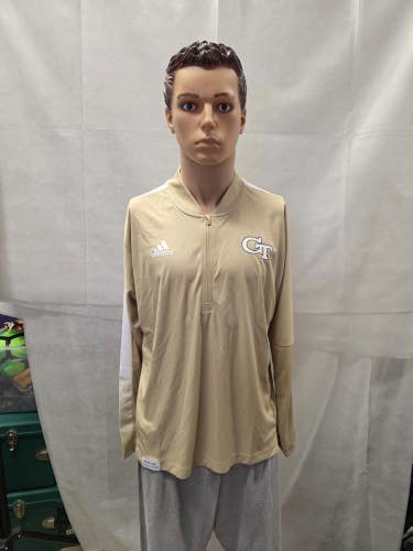 NWT Georgia Tech Yellow Jackets Adidas Prime Blue 1/4 Zip Jacket M NCAA