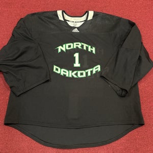 University of North Dakota Black 58G Goalie Cut  Adidas practice Jersey Item#NDPB1
