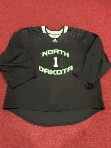 University of North Dakota Black 58G Goalie Cut  Adidas practice Jersey Item#NDPB1