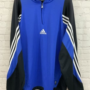 Adidas 313613 Men's MUND Training Soccer 1/4 Zip Pullover Cobalt Blue Black XL