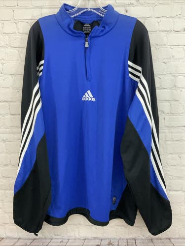 Adidas 313613 Men's MUND Training Soccer 1/4 Zip Pullover Cobalt Blue Black XL