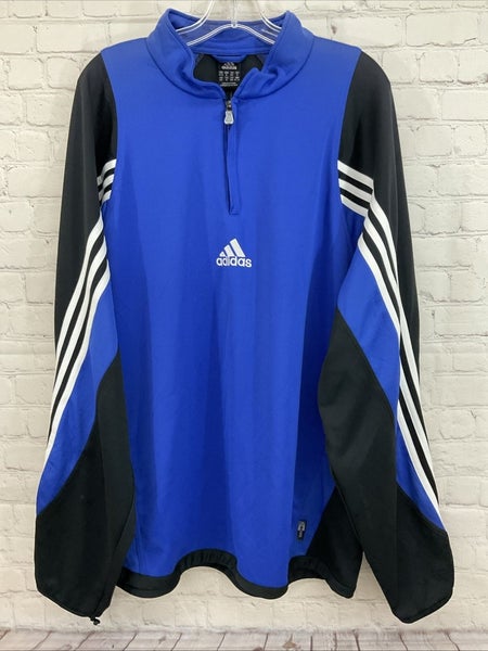 Adidas 313613 Men's MUND Training Soccer 1/4 Zip Pullover Cobalt Blue Black XL