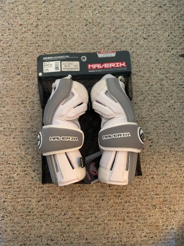 Maverik Rome Lacrosse Arm Pads – White, Adult Size, Used, Lightweight & Protective