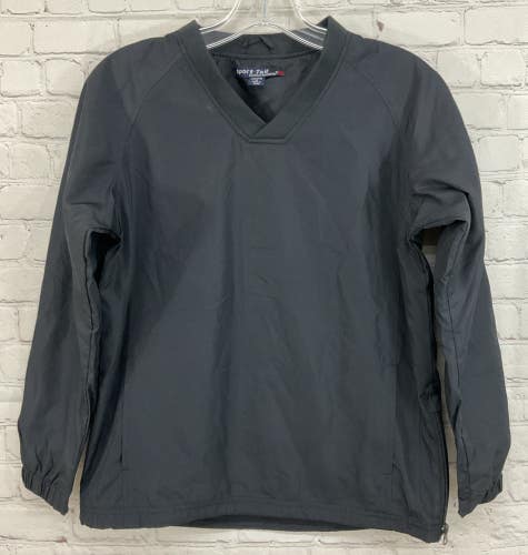 Sport Tek 90836 Youth 100% Polyester Windbreaker Pullover Black Medium