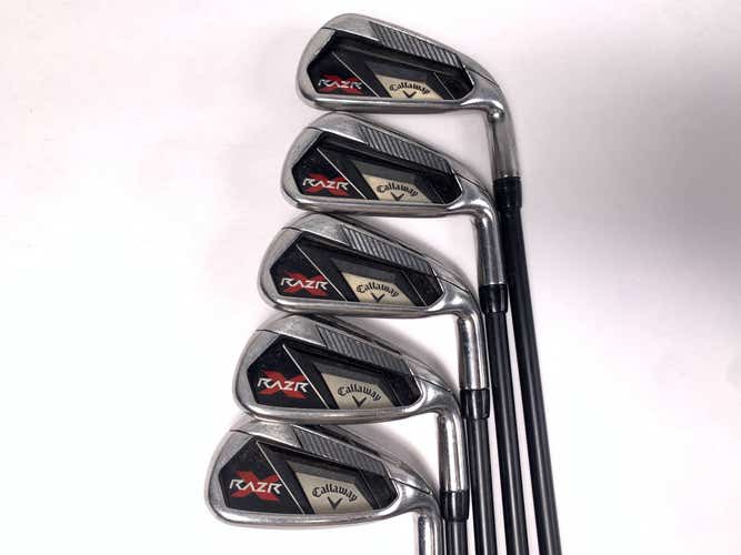 Callaway Razr X Iron Set 5-9 75g Regular Graphite Mens RH Midsize Grips +1''