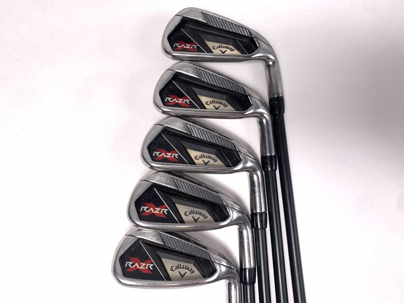 Callaway Razr X Iron Set 5-9 75g Regular Graphite Mens RH Midsize Grips +1''