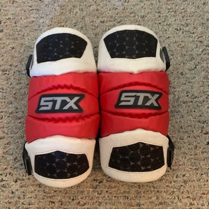 STX Cell Lacrosse Arm Pads – White/Red, Large, Used, Great Condition, Cheap Deal