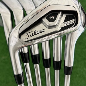 LH Titleist T300 21 Iron Set 5-48 / True Temper AMT Red Regular