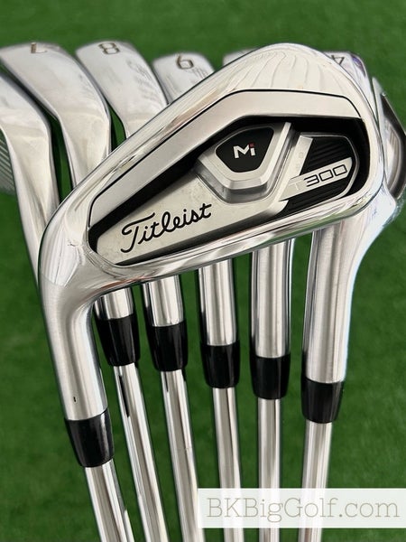 LH Titleist T300 21 Iron Set 5-48 / True Temper AMT Red Regular