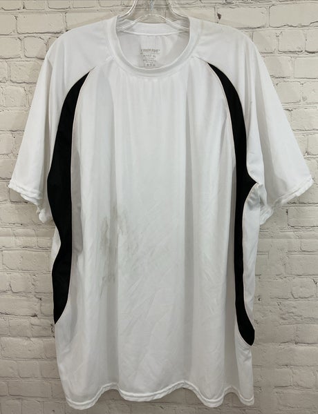 High Five 65378 Adult's 100% Polyester Athletic Soccer Shirt White Black XL