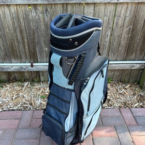 Mizuno Tava Blue Golf Cart Bag with 6 Way Divider and 9 Zipper Pockets