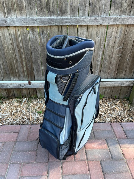 Mizuno Tava Blue Golf Cart Bag with 6 Way Divider and 9 Zipper Pockets