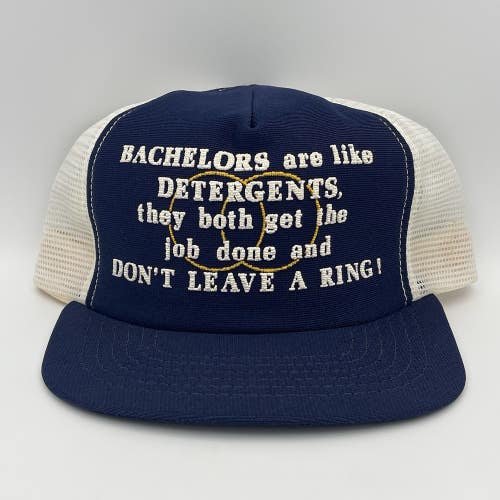 Vintage Bachelors Are Like Detergents Snapback Hat Funny Trucker Cap Humor Rare