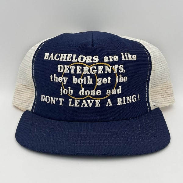 Vintage Bachelors Are Like Detergents Snapback Hat Funny Trucker Cap Humor Rare