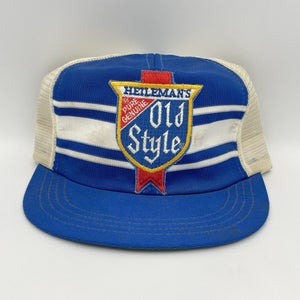 Vintage Heilemans Old Style Beer Snapback Trucker Hat Patch Mesh Back Made USA